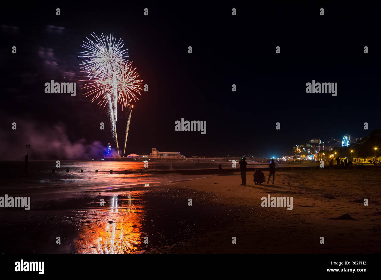 Bournemouth beach fireworks display Stock Photo Alamy