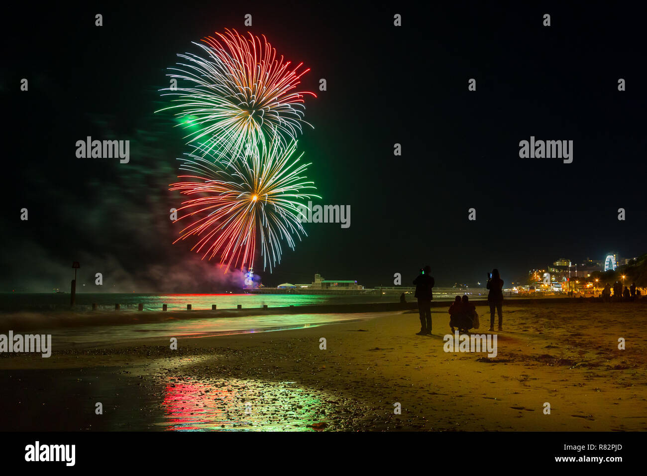 Bournemouth beach fireworks display Stock Photo Alamy