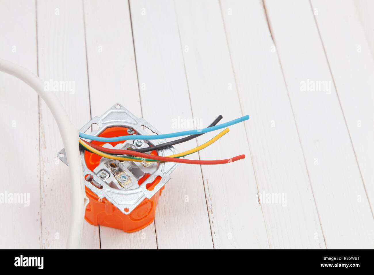 Electrical socket and an electrical wire Stock Photo - Alamy