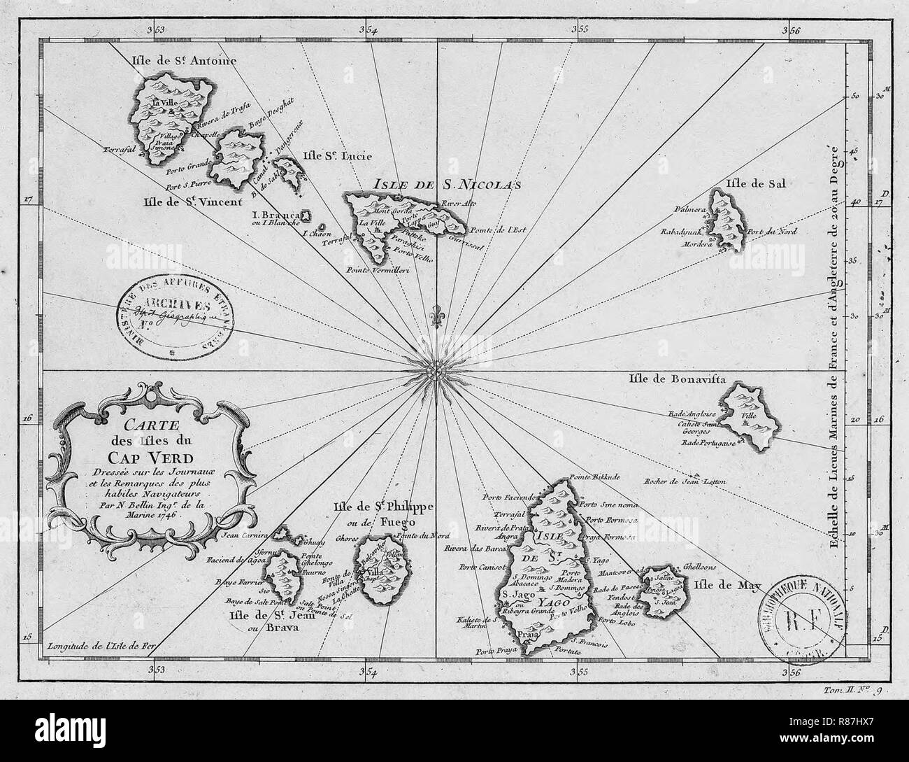Cape Verde 1746 map Stock Photo Alamy