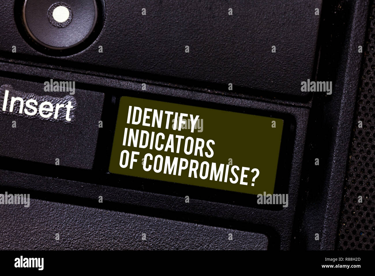 Handwriting text writing Identify Indicators Of Compromise. Concept