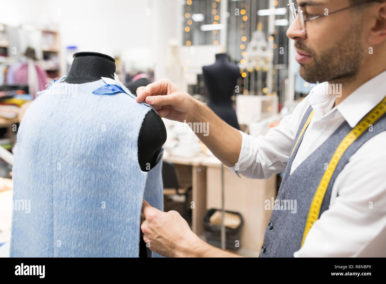 Tailor Making Clothes Stock Photo Alamy