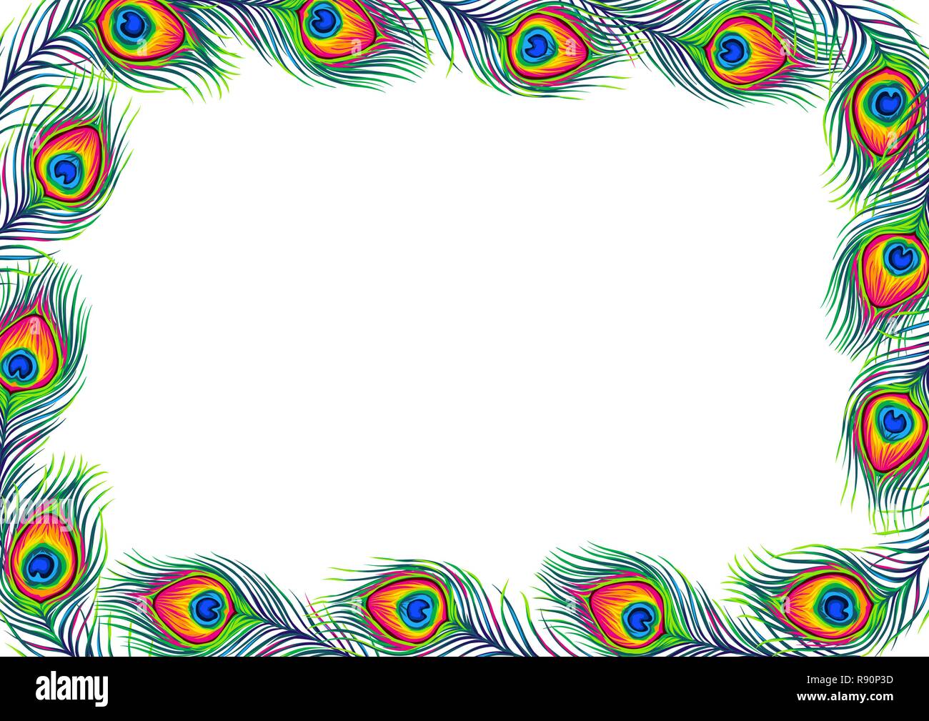 Frame with peacock feathers Stock Vector Image & Art Alamy