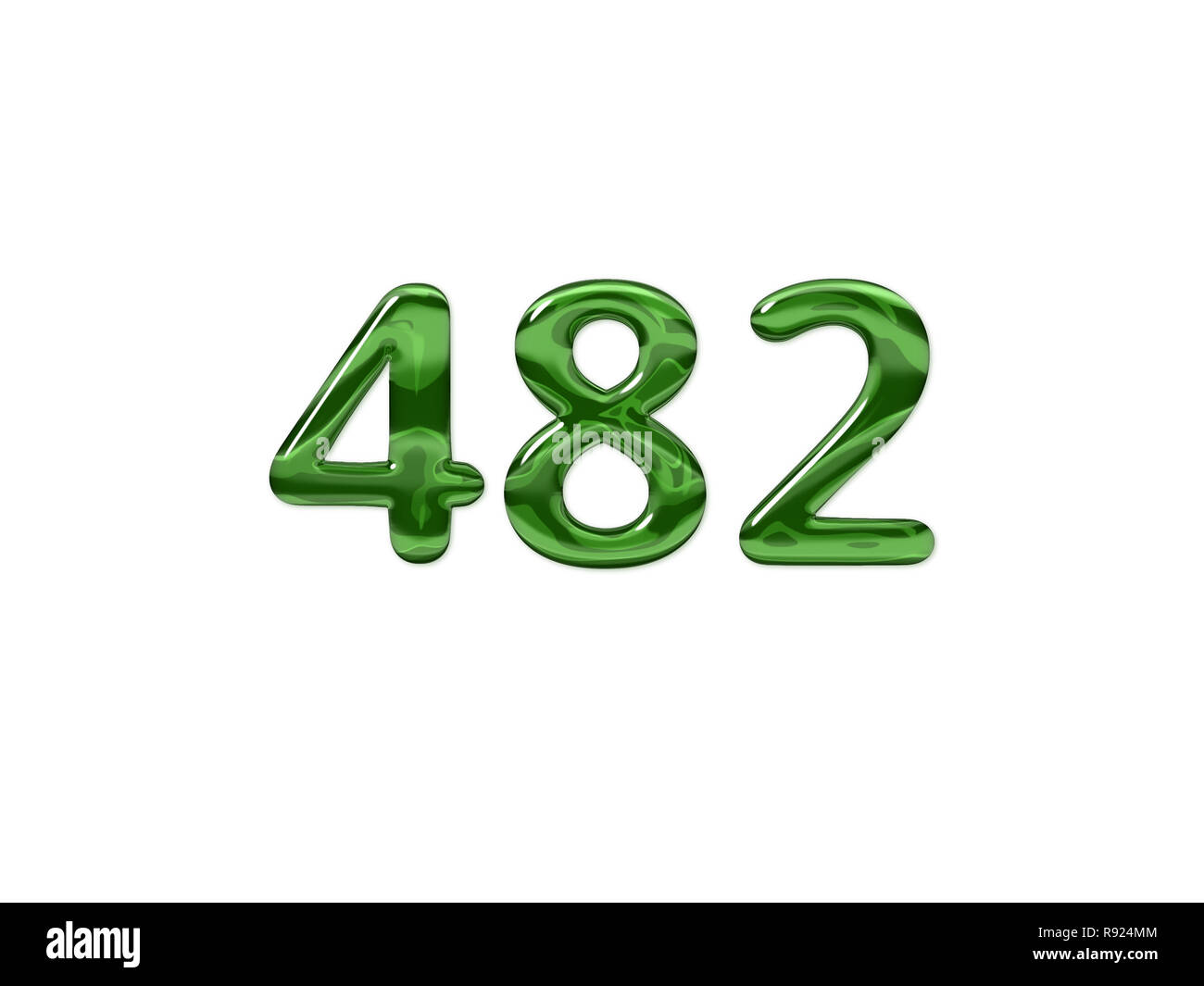 Green Number 482 isolated white background Stock Photo - Alamy