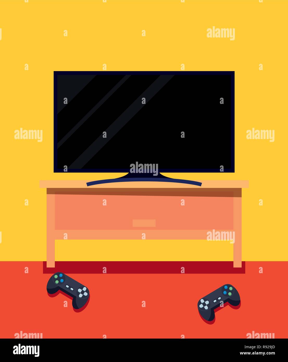 television controls play video game vector illustration Stock Vector