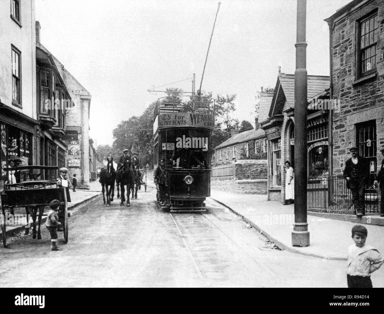 Tram terminus, Redruth Stock Photo Alamy