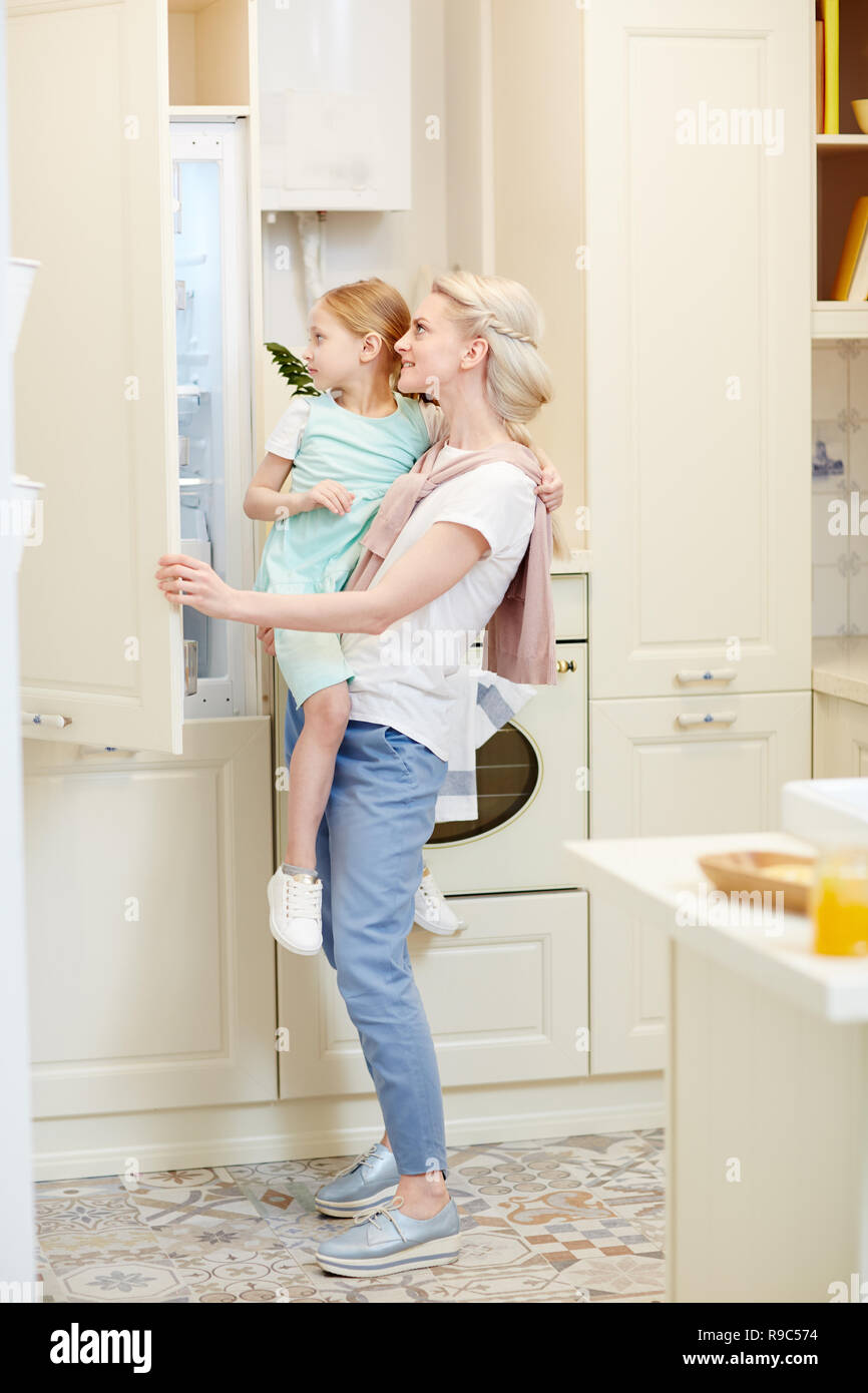 Looking into fridge Stock Photo Alamy