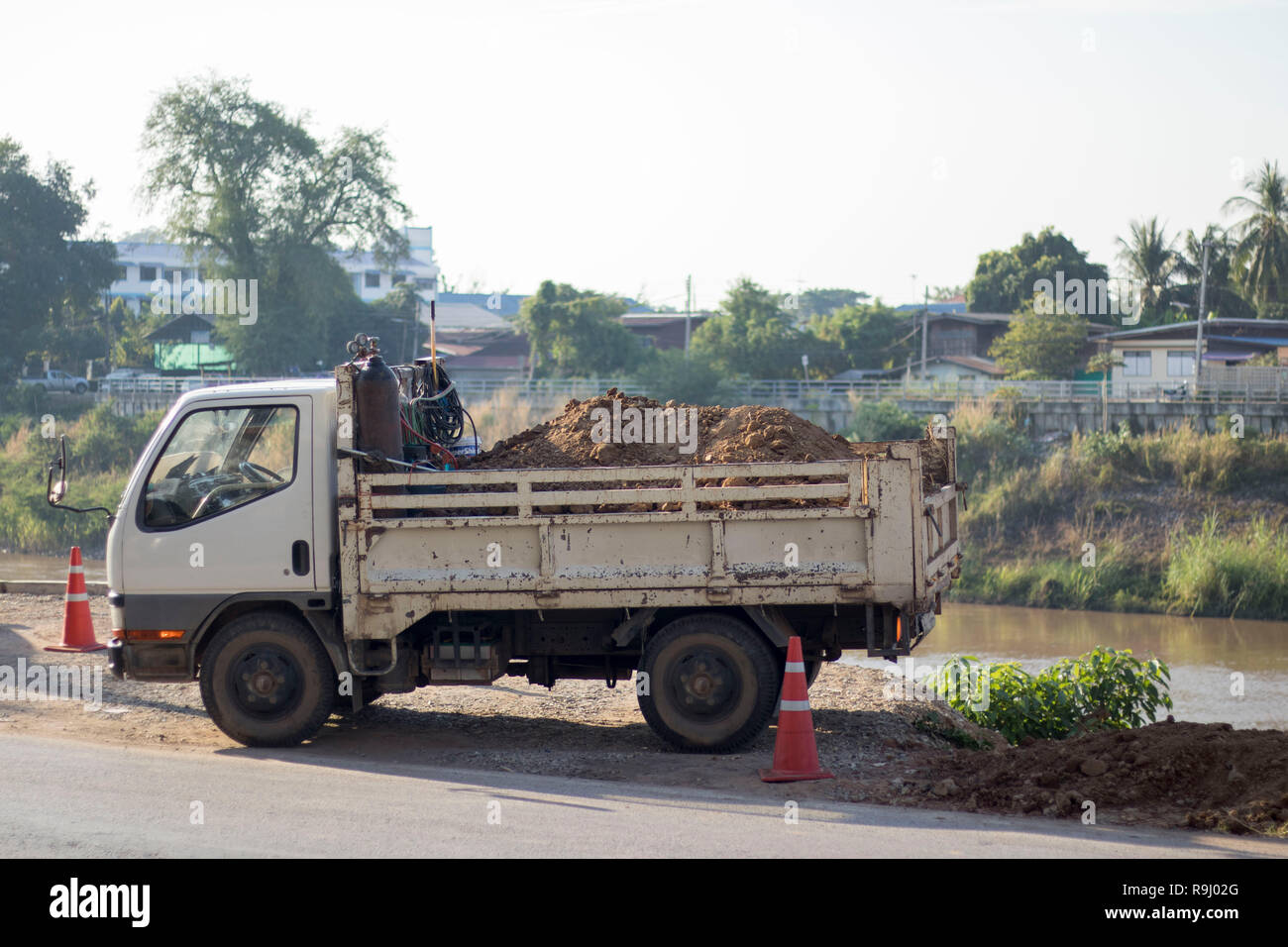 Small dump truck Stock Photo Alamy