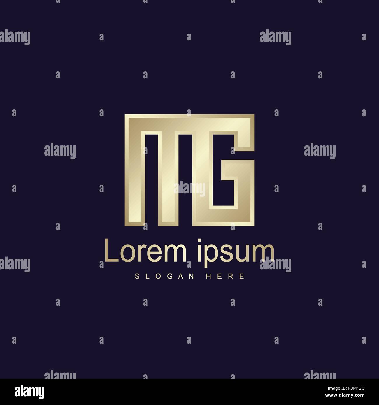 Initial Letter MG Logo Template Vector Design Stock Vector Image & Art