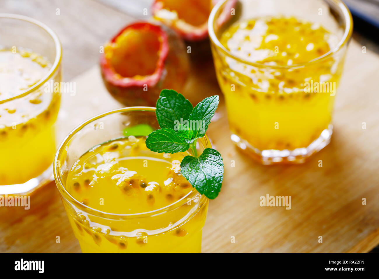 Passion fruit drinks Stock Photo Alamy