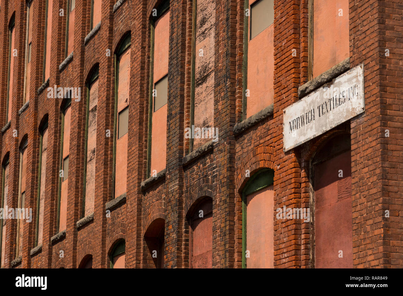 closed Norwich textile mill CT Stock Photo Alamy