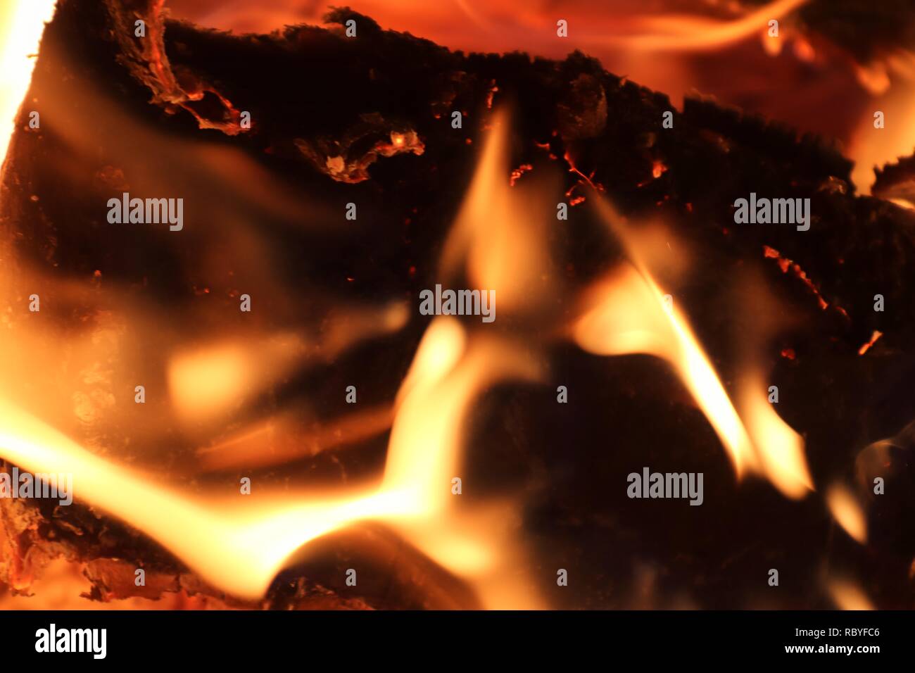 Beautiful hot fire burning in a fireplace Stock Photo Alamy