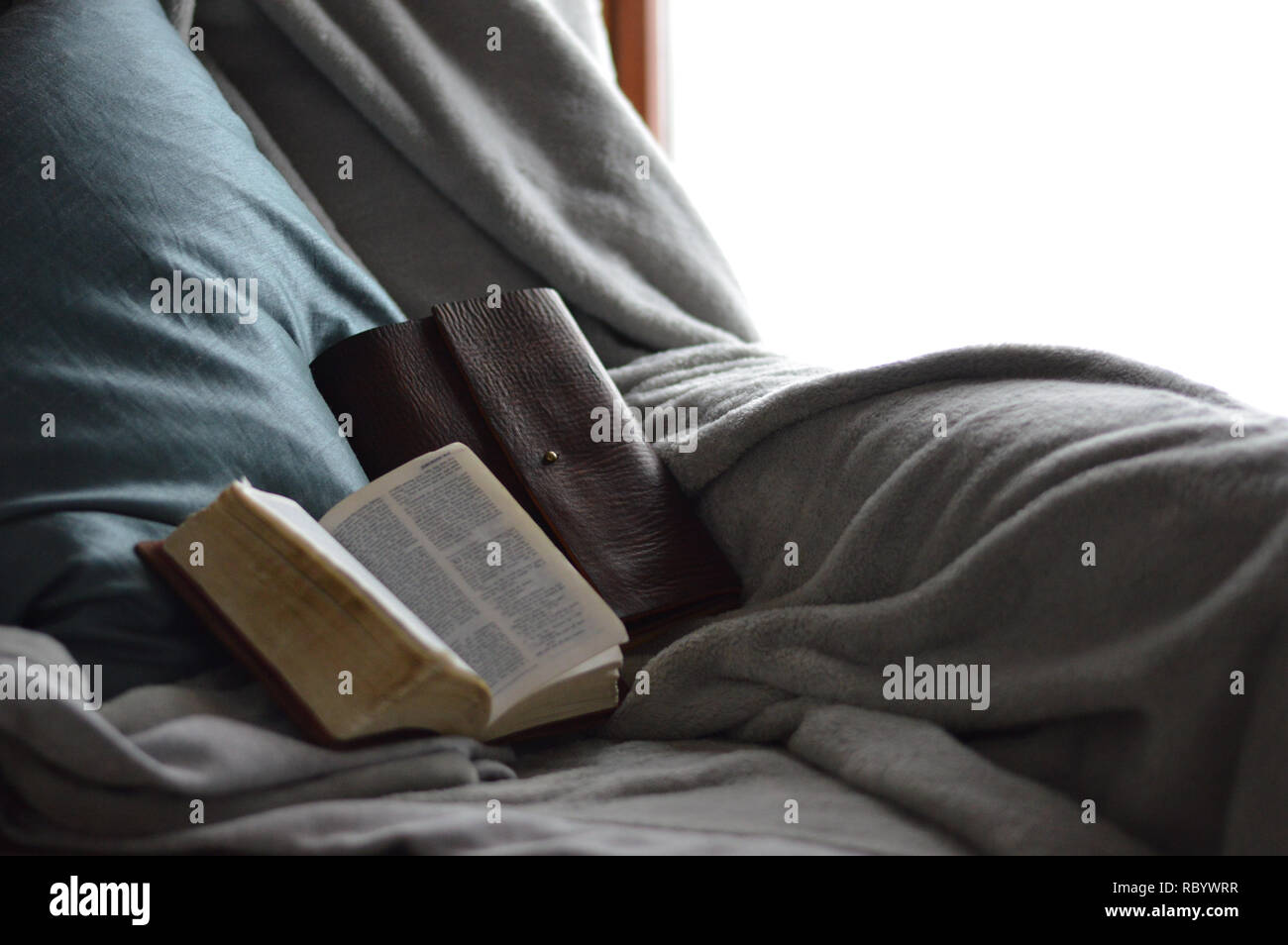 Quiet time Bible and Journal Stock Photo Alamy
