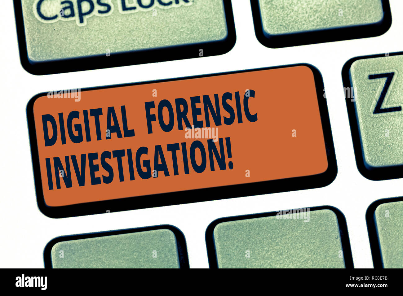 Handwriting text Digital Forensic Investigation. Concept meaning