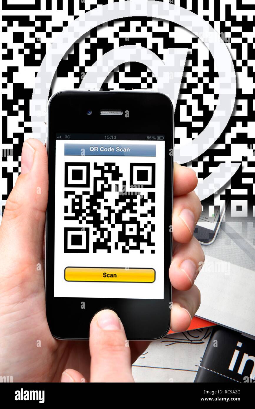 QRcode reader, Quick Response Code, reading a QR code with a