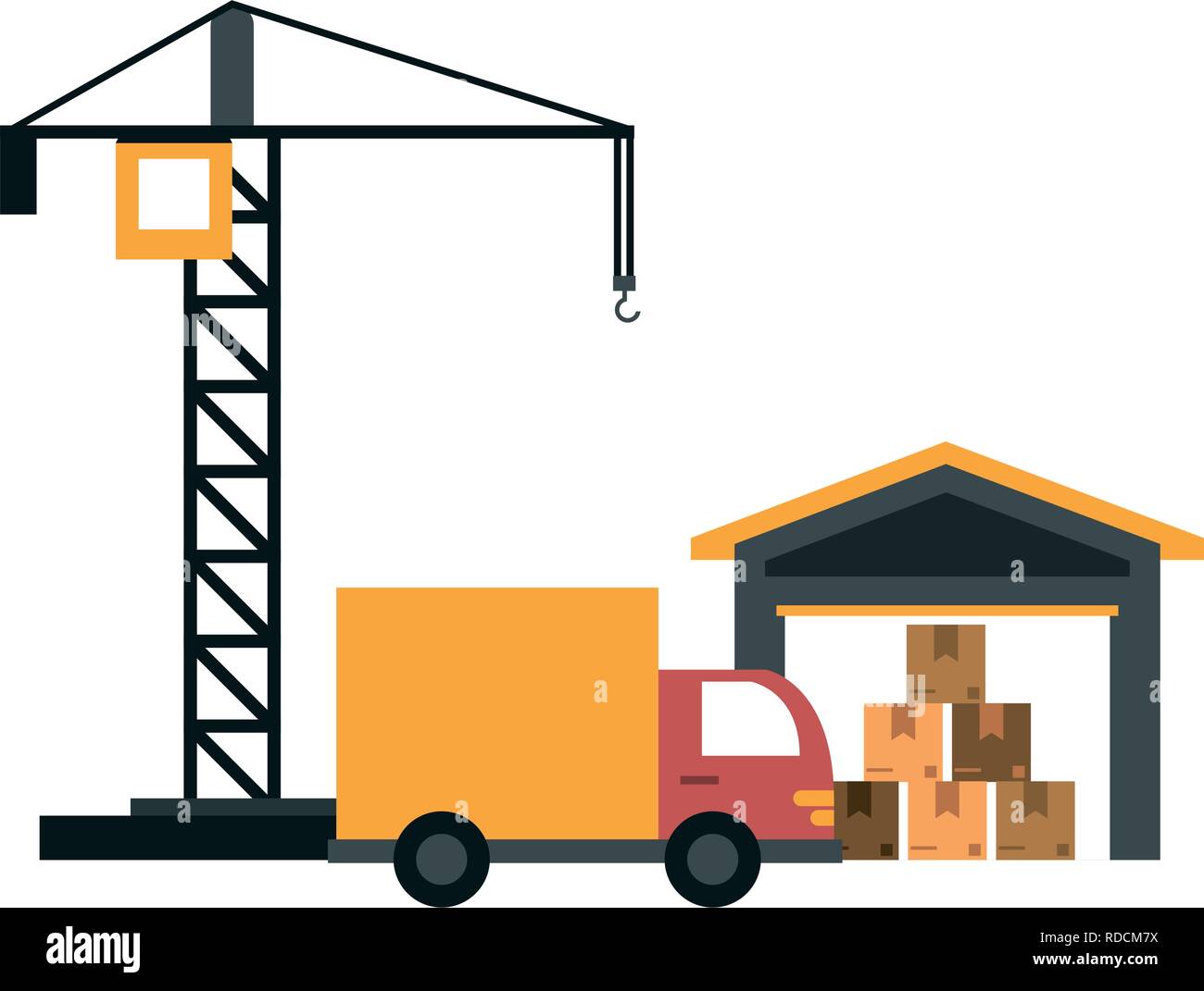 Cargo vehicle and warehouse Stock Vector Image & Art Alamy