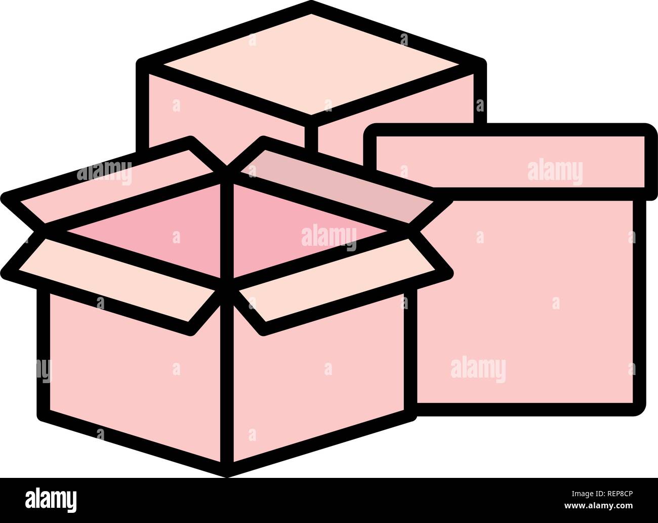 Boxes over white background, vector illustration Stock Vector Image