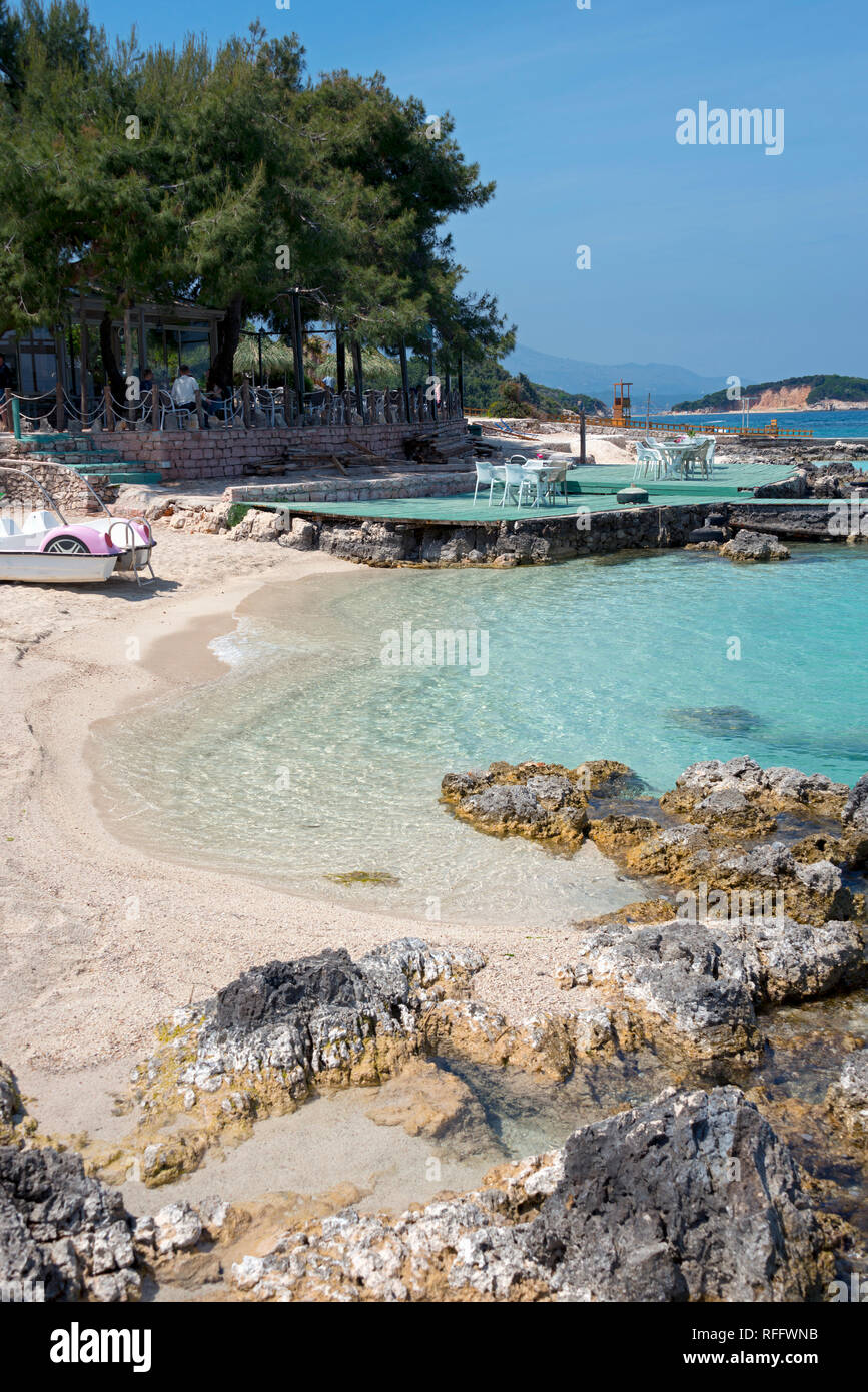 Beach, Ksamil, Albania Stock Photo Alamy