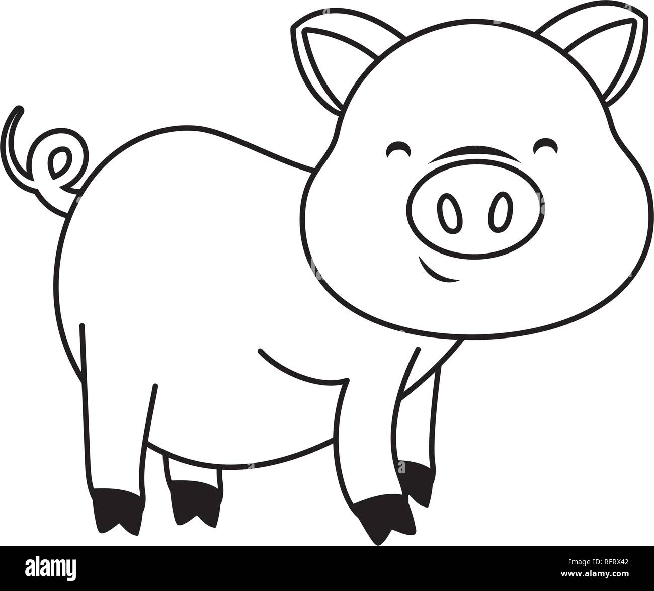 cute pig cartoon Stock Vector Image & Art Alamy
