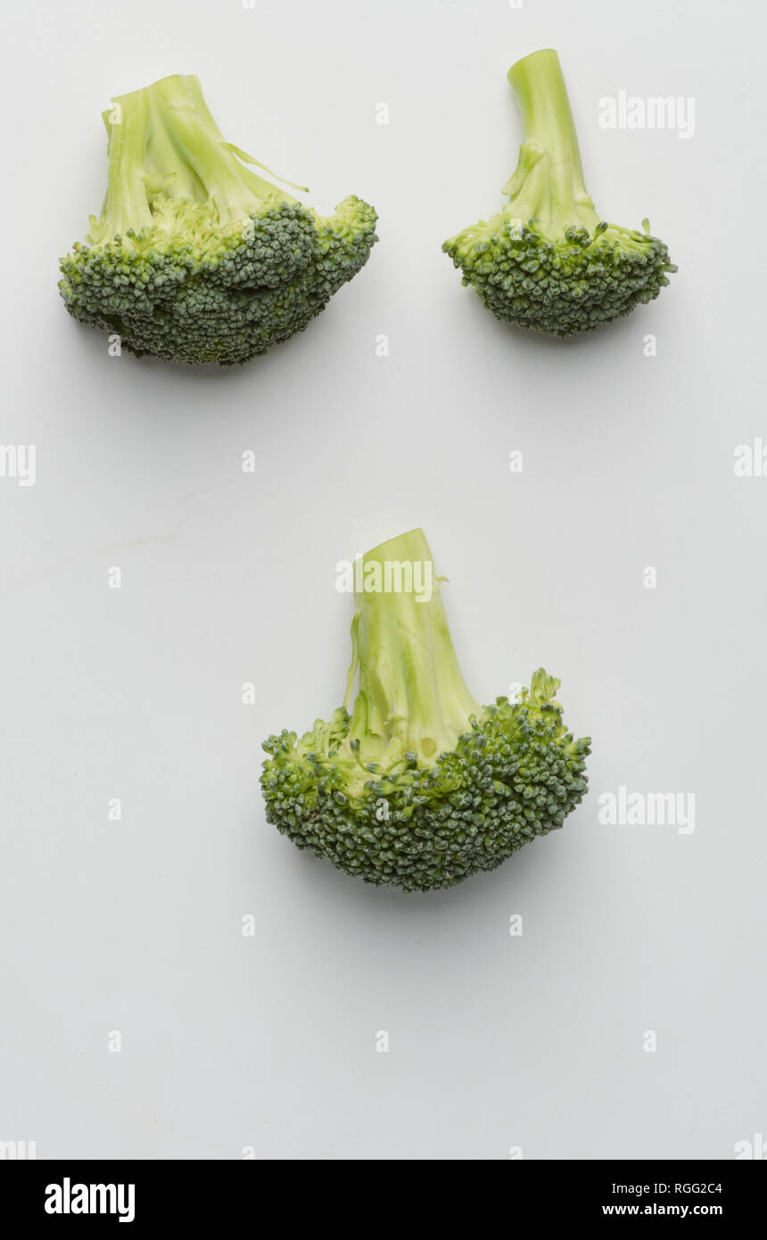 Three broccoli florets Stock Photo Alamy