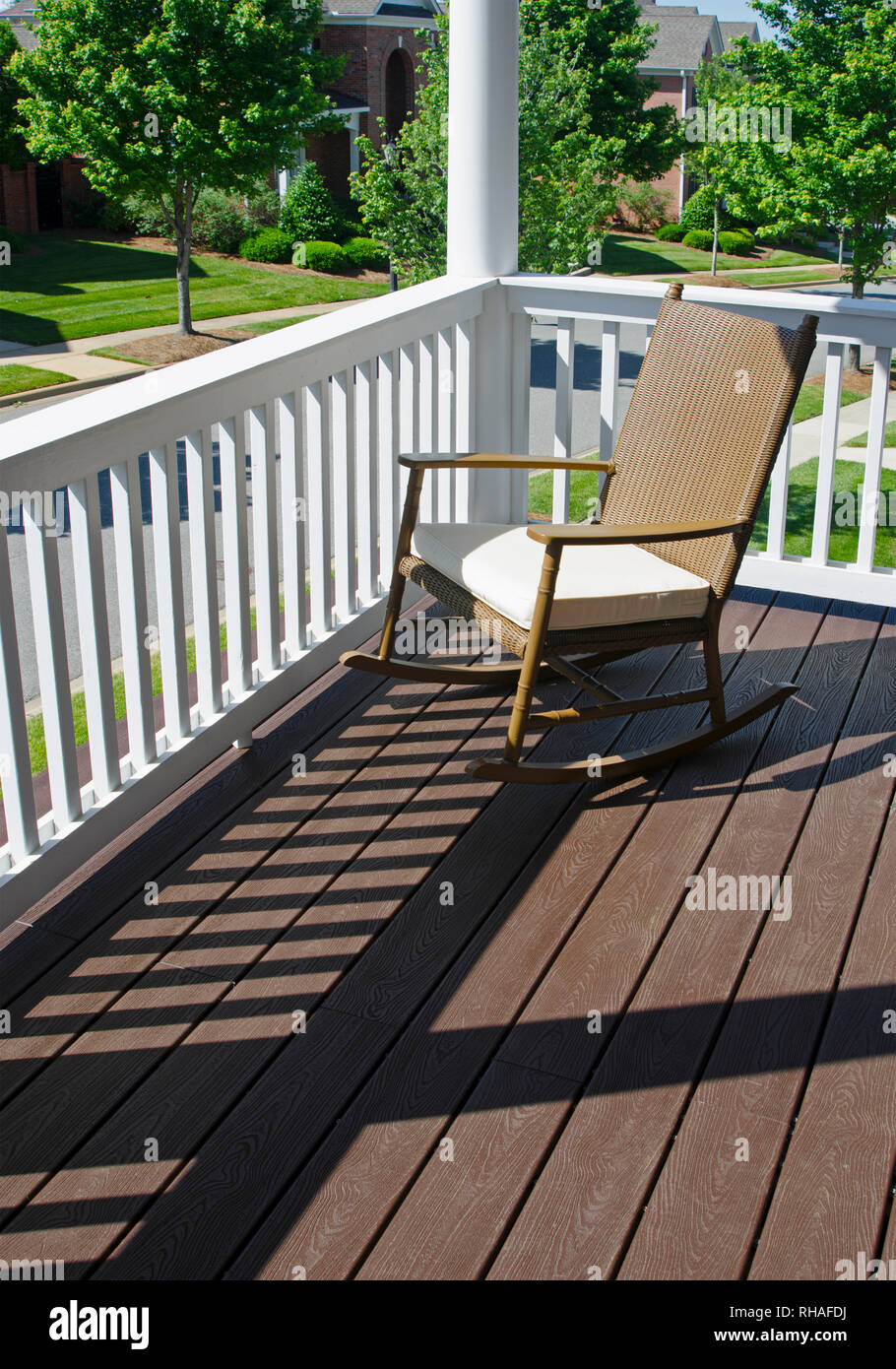 Veranda with Rocking Chair Stock Photo Alamy