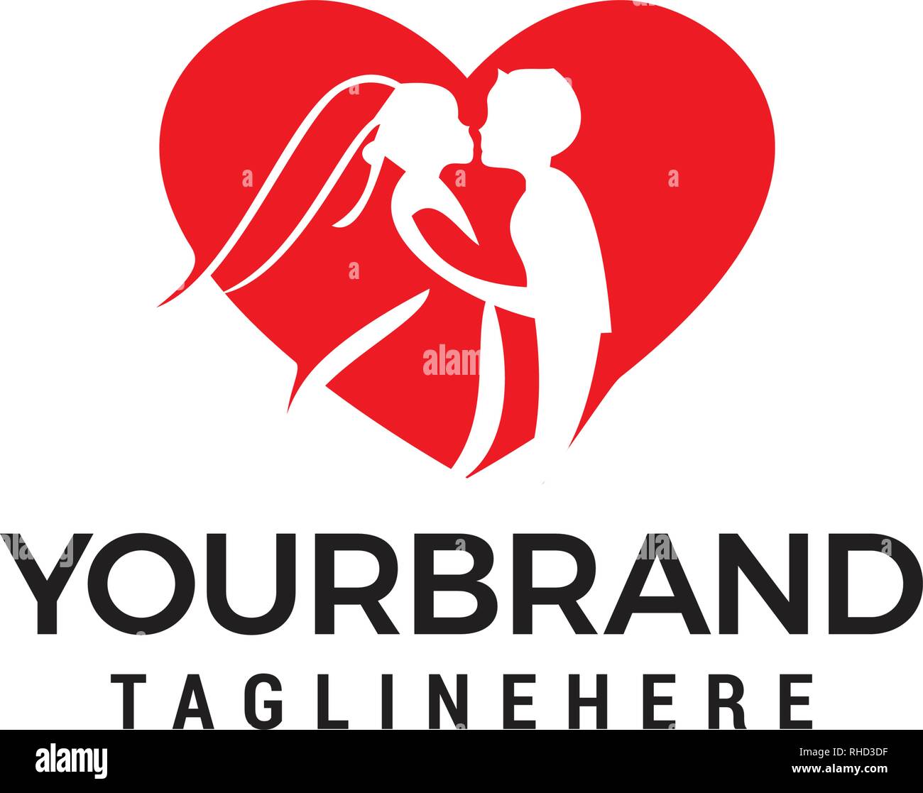 Love couple wedding logo design template Stock Vector Image & Art Alamy