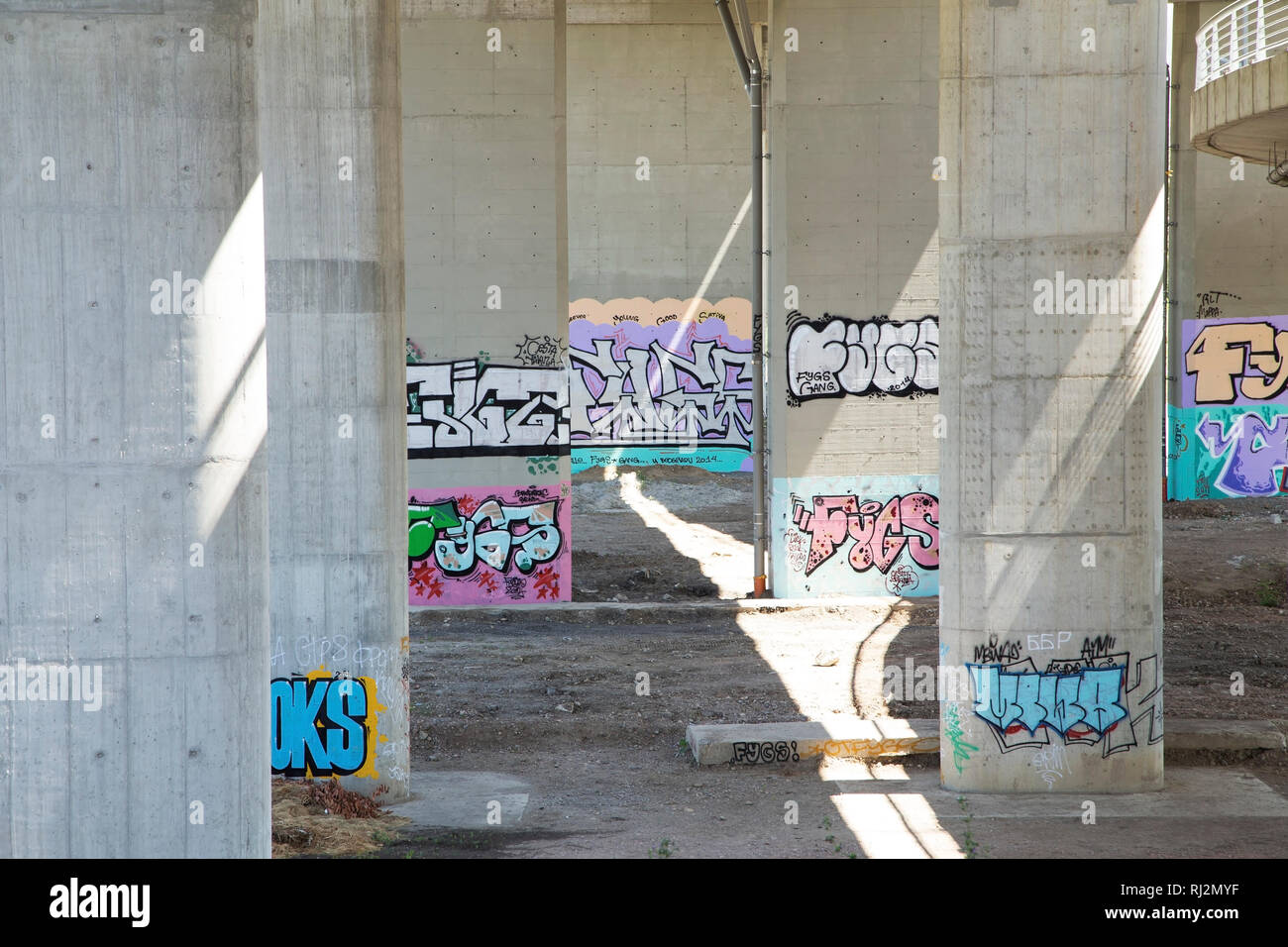 Graffiti under the overpass Stock Photo Alamy