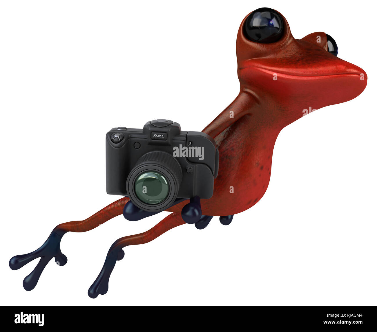 Fun red frog 3D Illustration Stock Photo Alamy