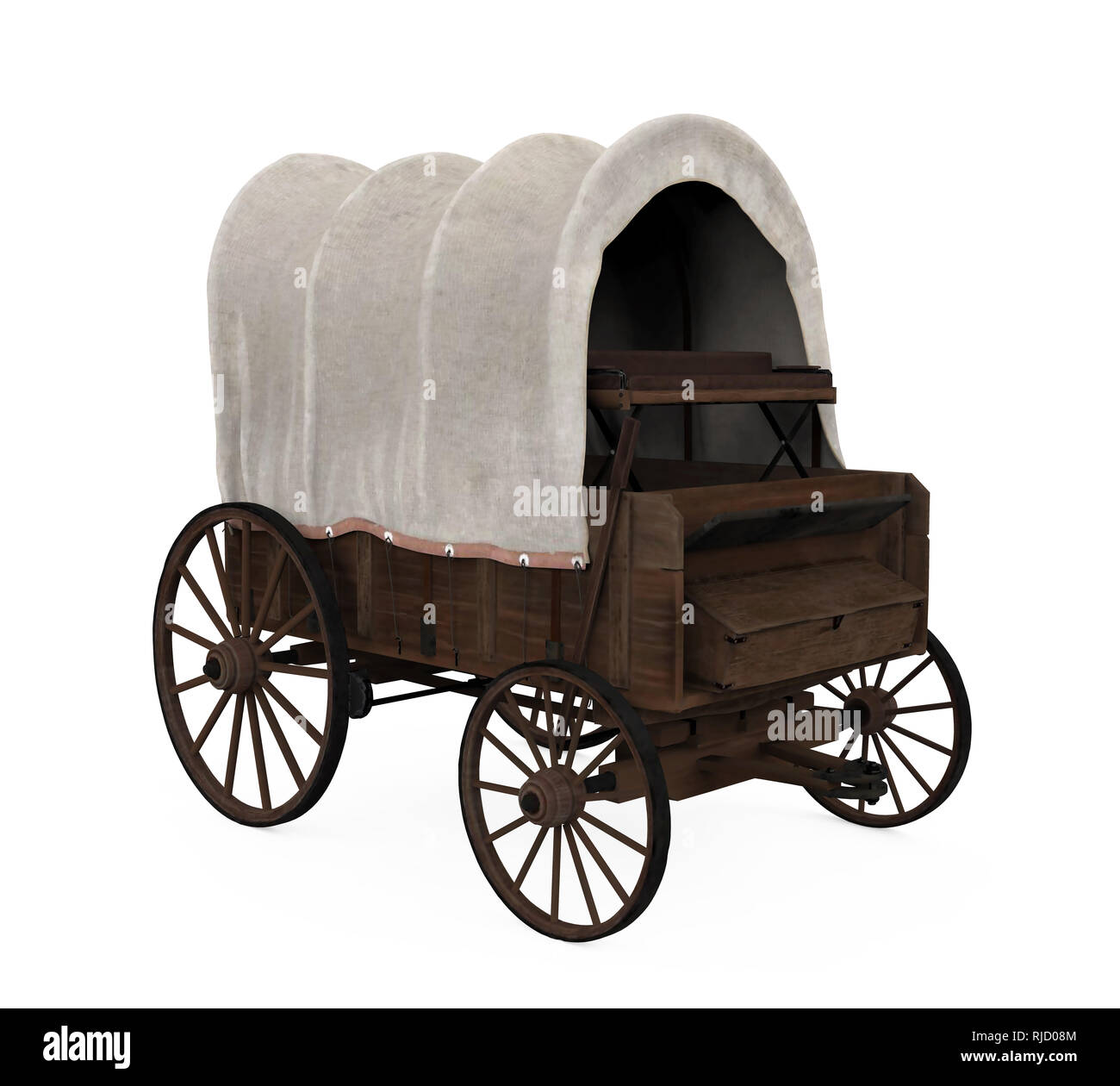 Covered Wagon Isolated Stock Photo Alamy