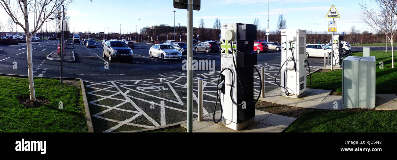 Electric Car Charging Points, Wetherby Services Stock Photo Alamy