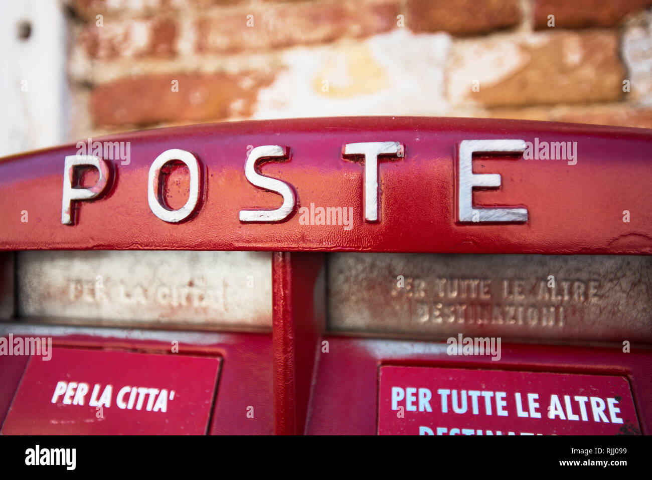 Poste. Mailbox. Italy Stock Photo Alamy