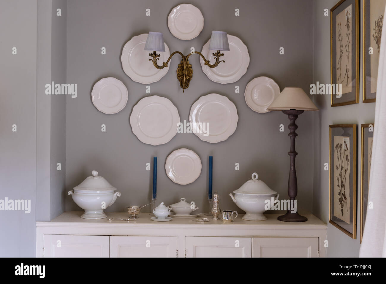 Decorative plates wall mounted Stock Photo Alamy