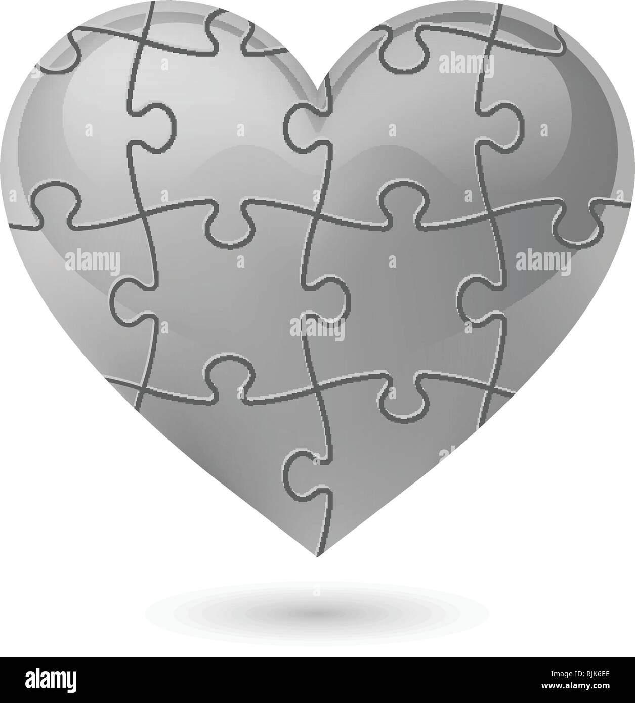 Puzzle heart. Vector illustration Stock Vector Image & Art Alamy