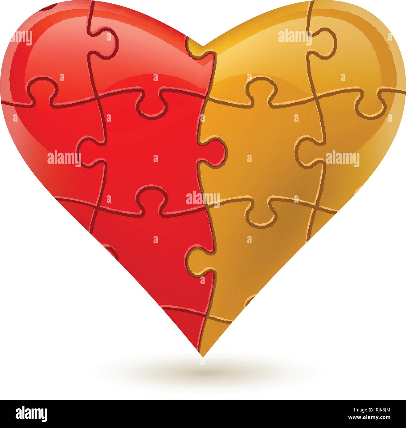 Puzzle heart. Vector illustration Stock Vector Image & Art Alamy