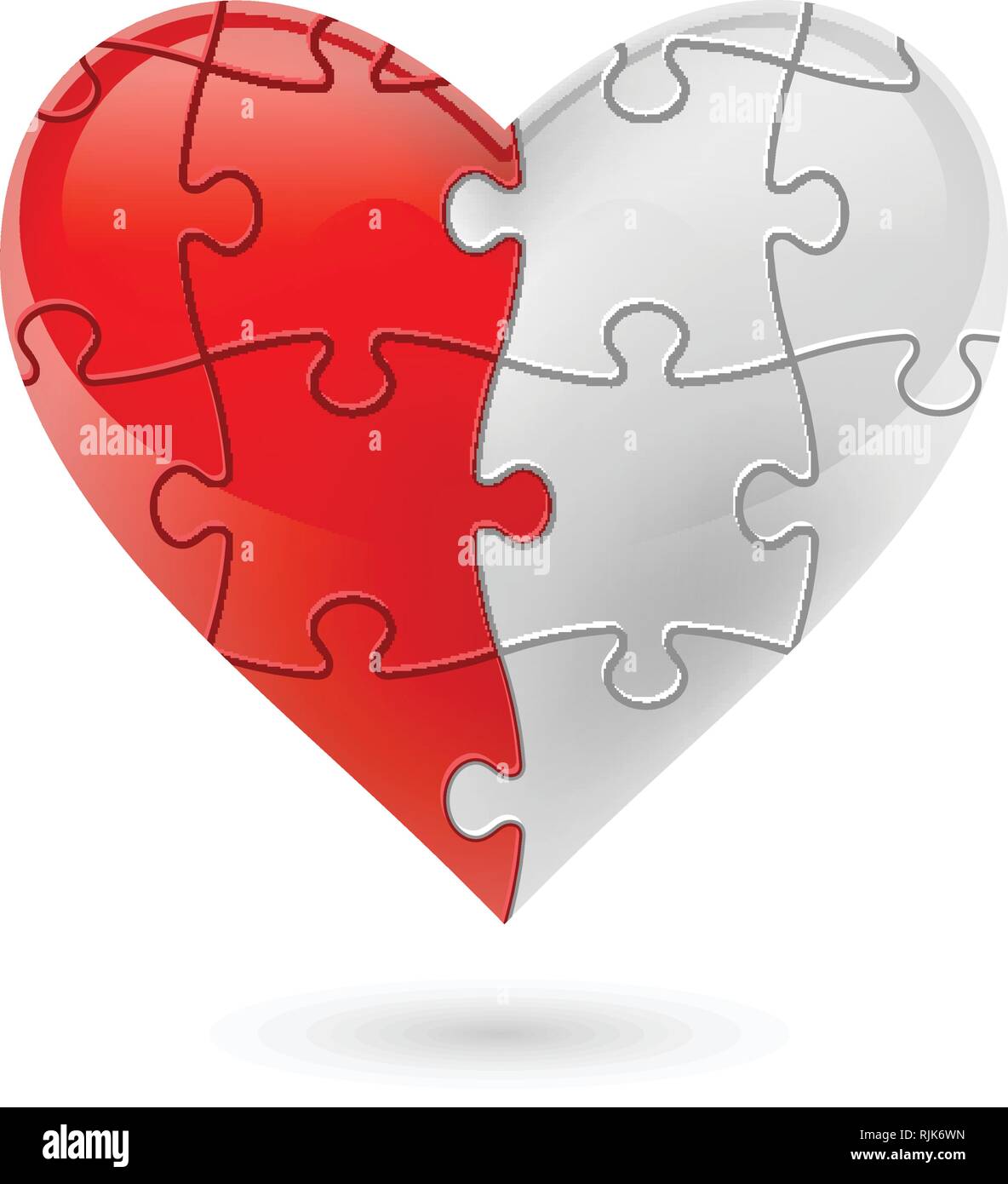Puzzle heart. Vector illustration Stock Vector Image & Art Alamy