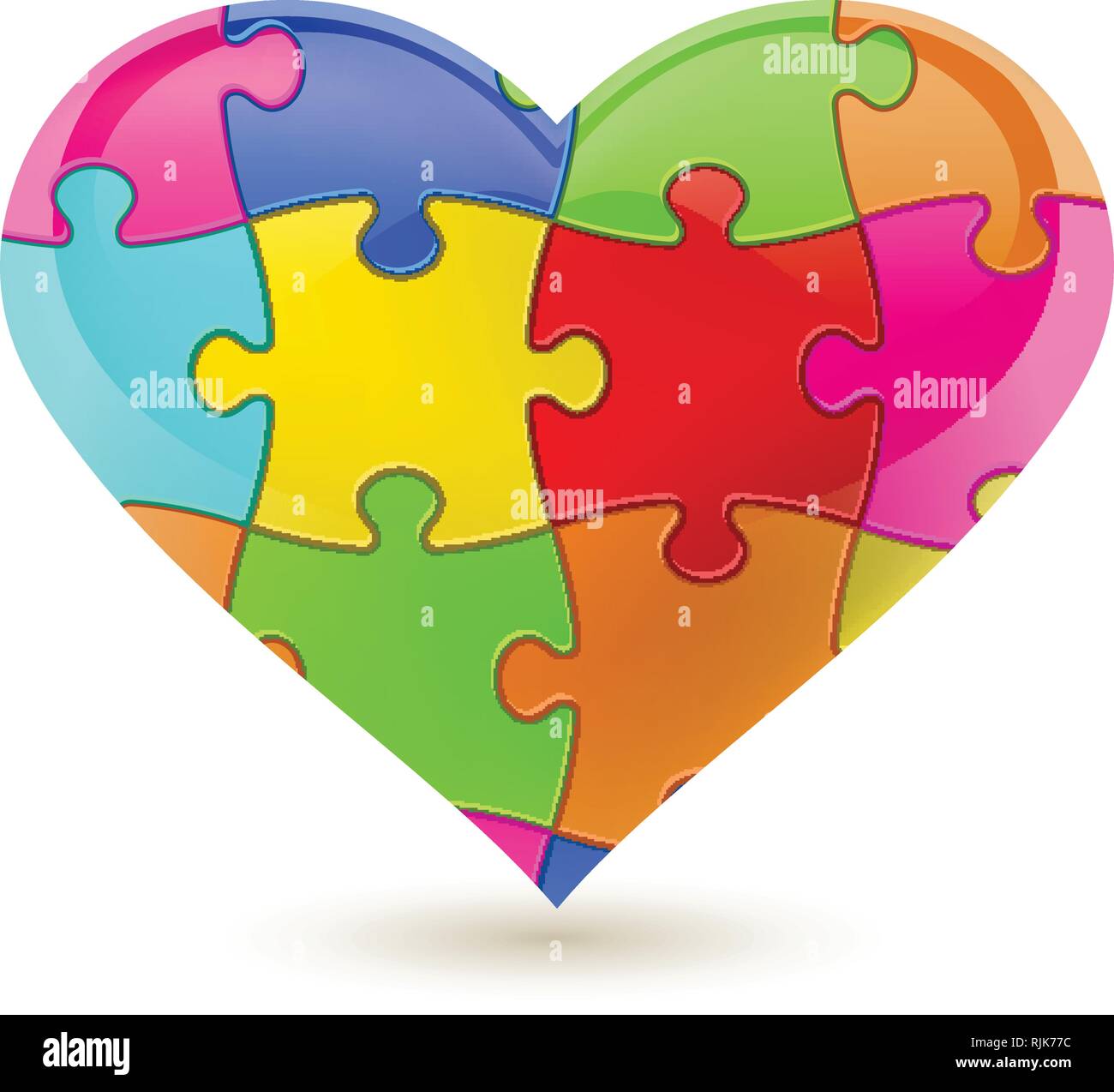 Puzzle heart. Vector illustration Stock Vector Image & Art Alamy