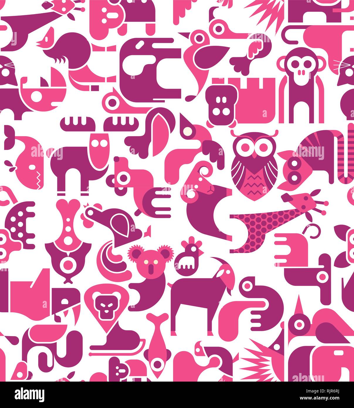 Animal vector seamless wallpaper Stock Vector Image & Art Alamy