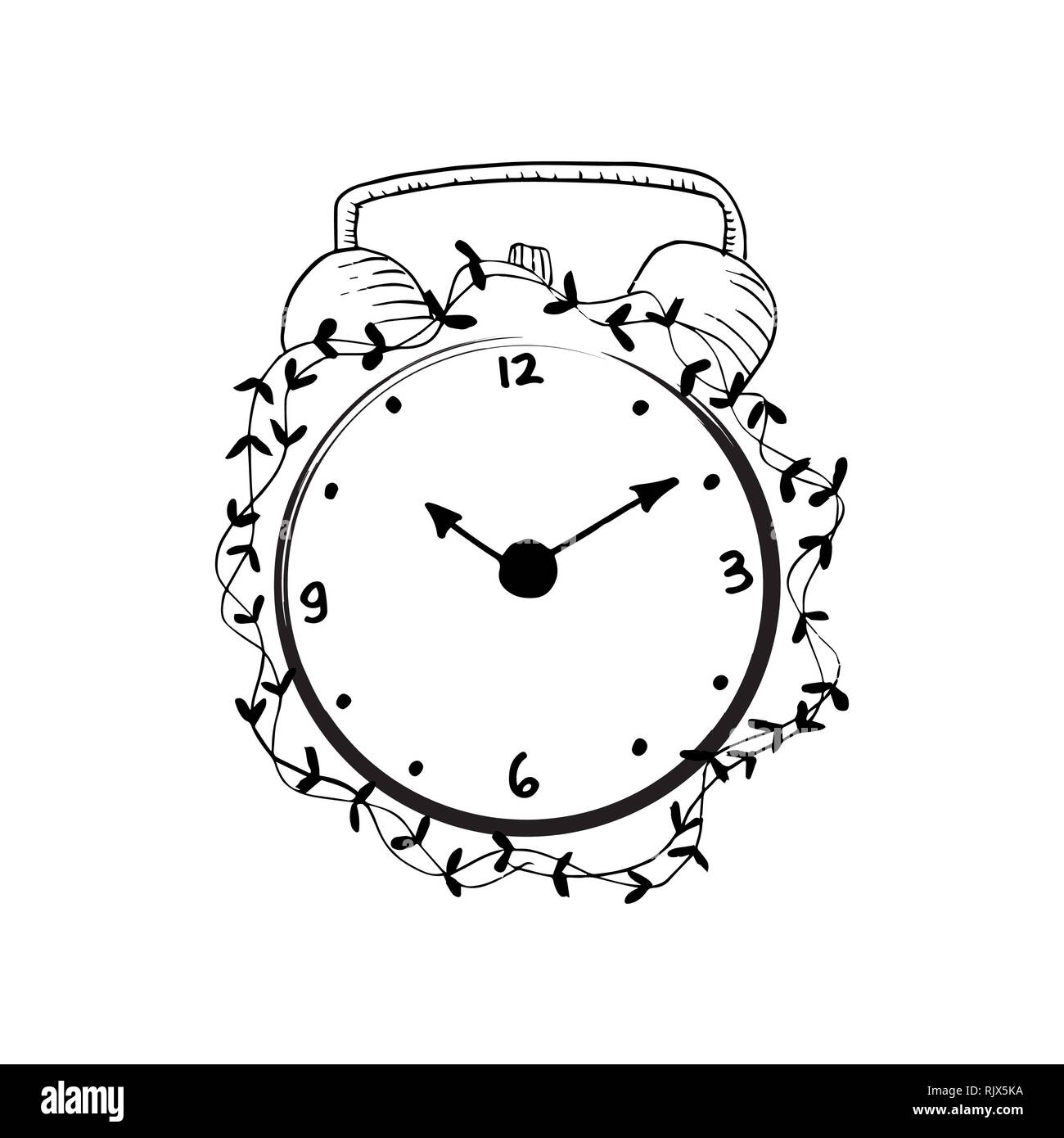 hand drawn clock Stock Photo Alamy