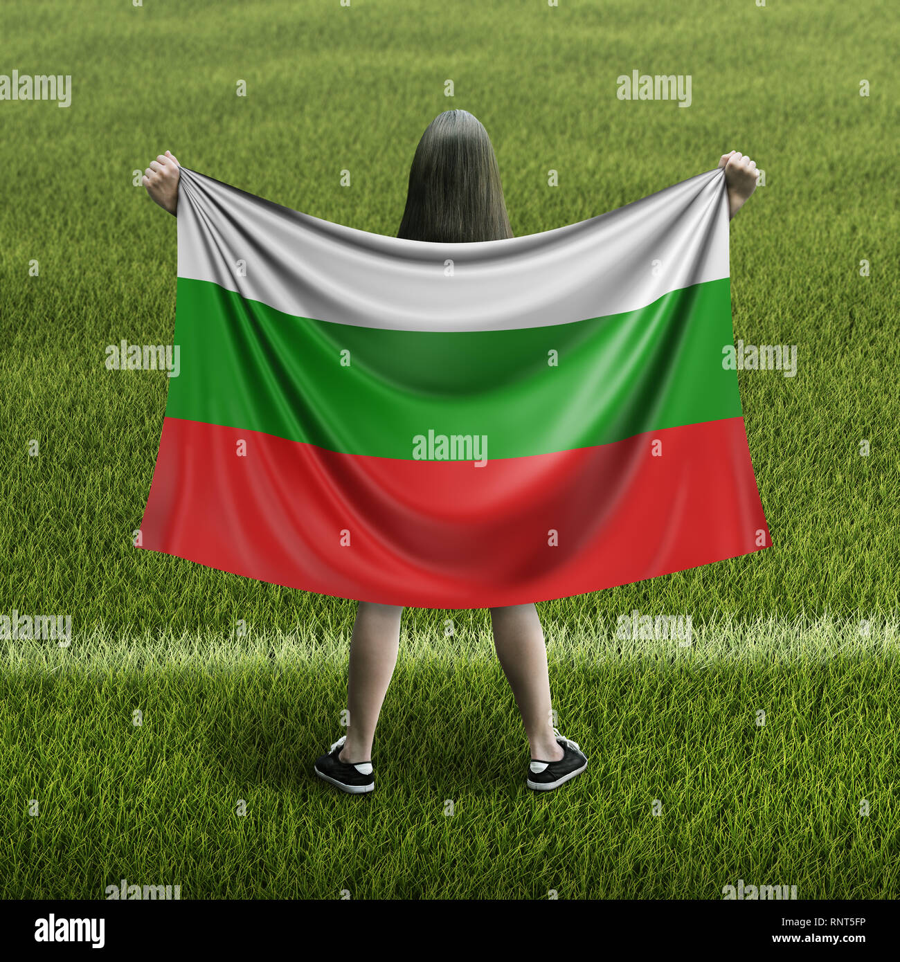 Women and flag Stock Photo Alamy