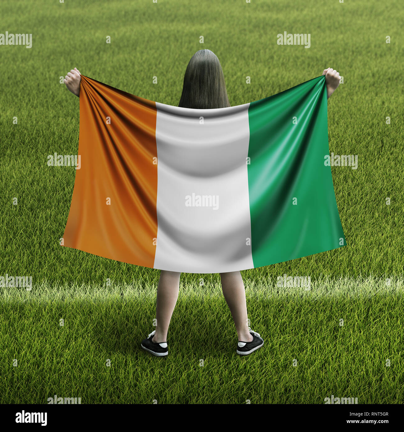 Women and flag Stock Photo Alamy