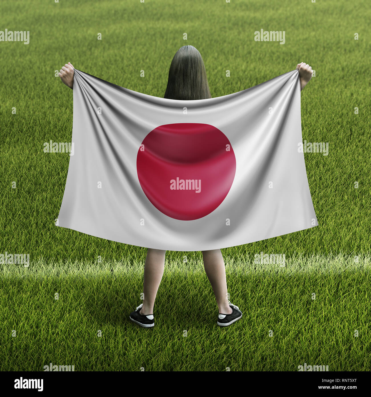 Women and flag Stock Photo Alamy