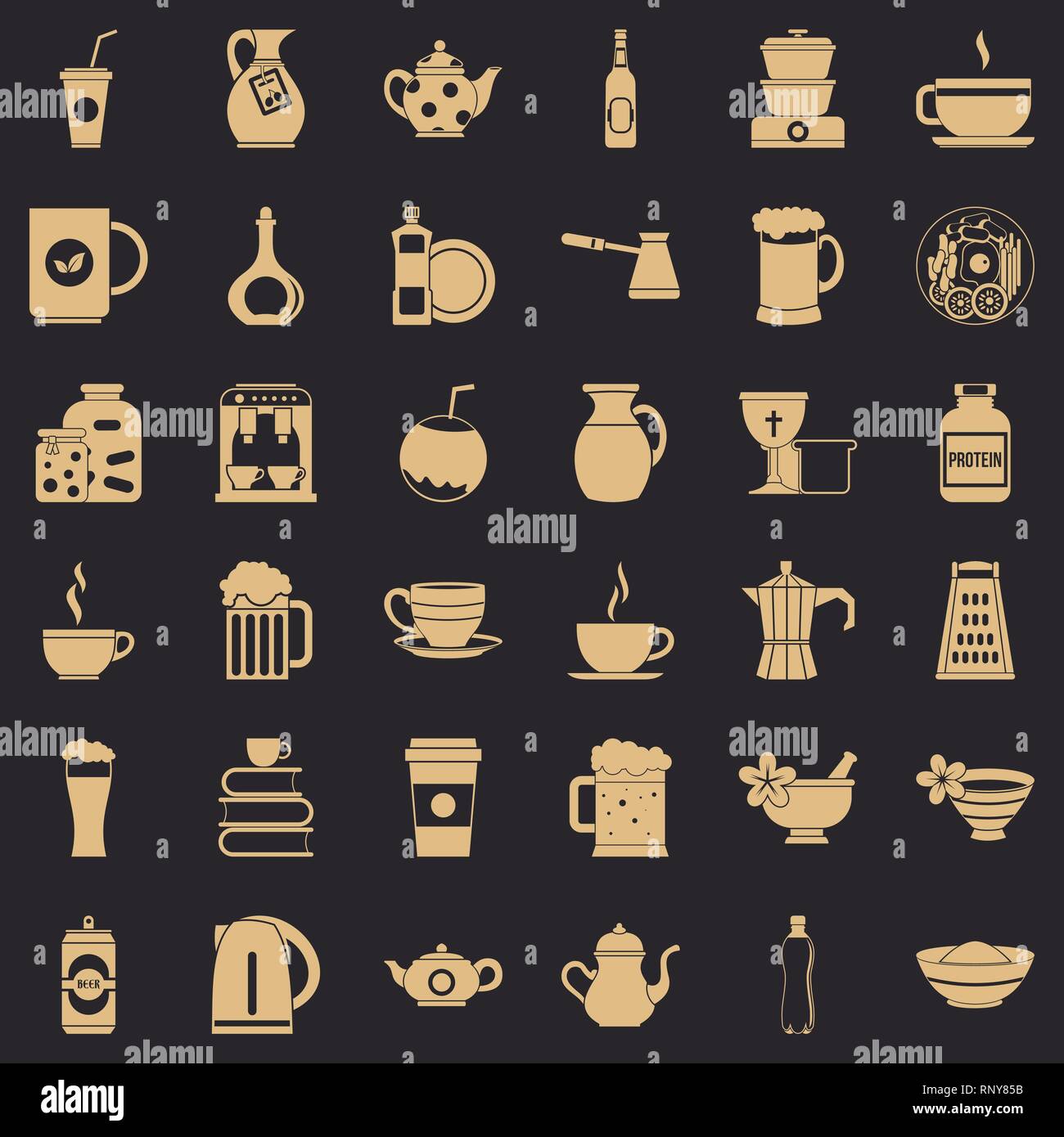 Dinnerware icons set, simple style Stock Vector Image & Art Alamy
