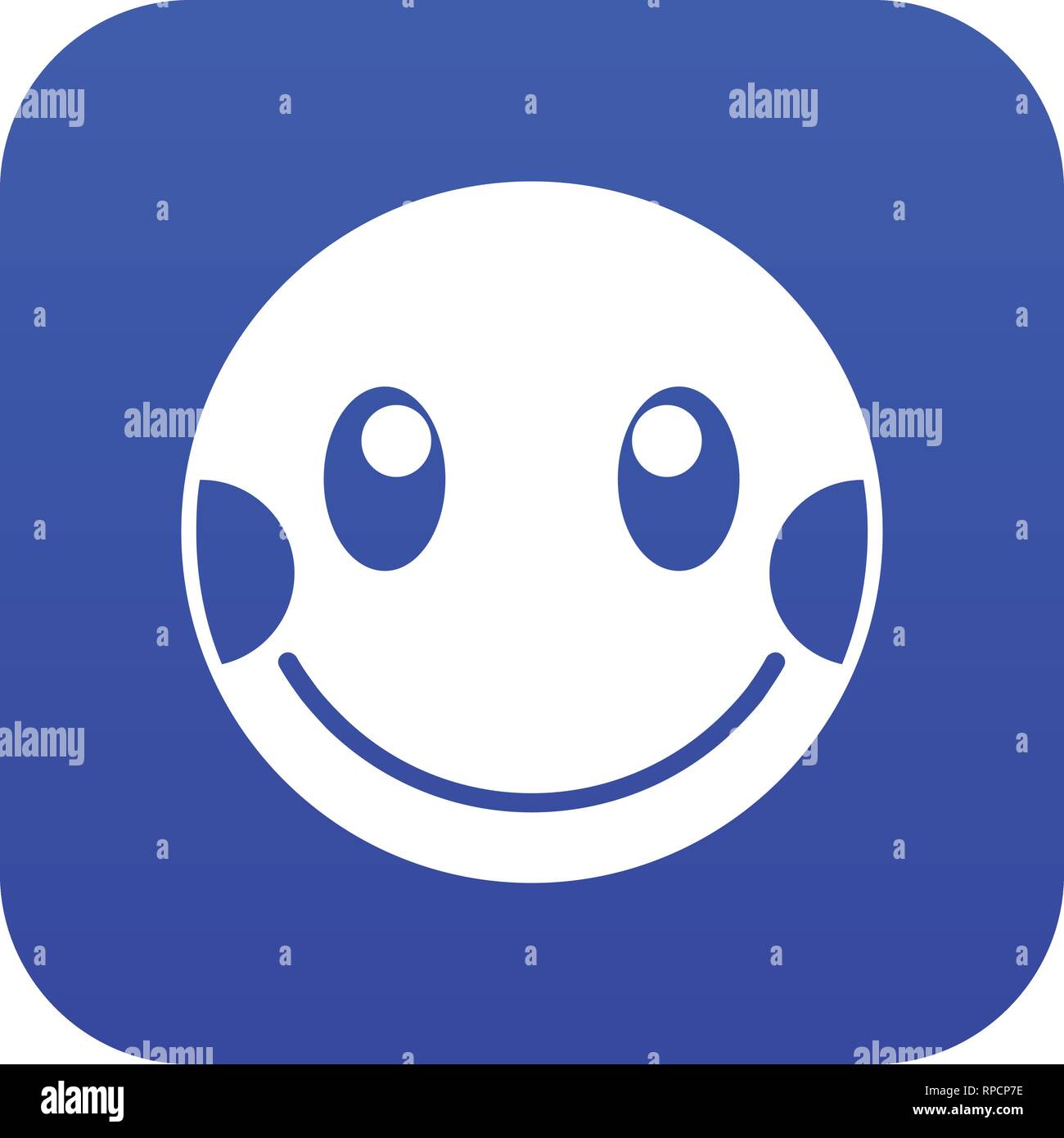 Embarrassed emoticon digital blue Stock Vector Image & Art Alamy