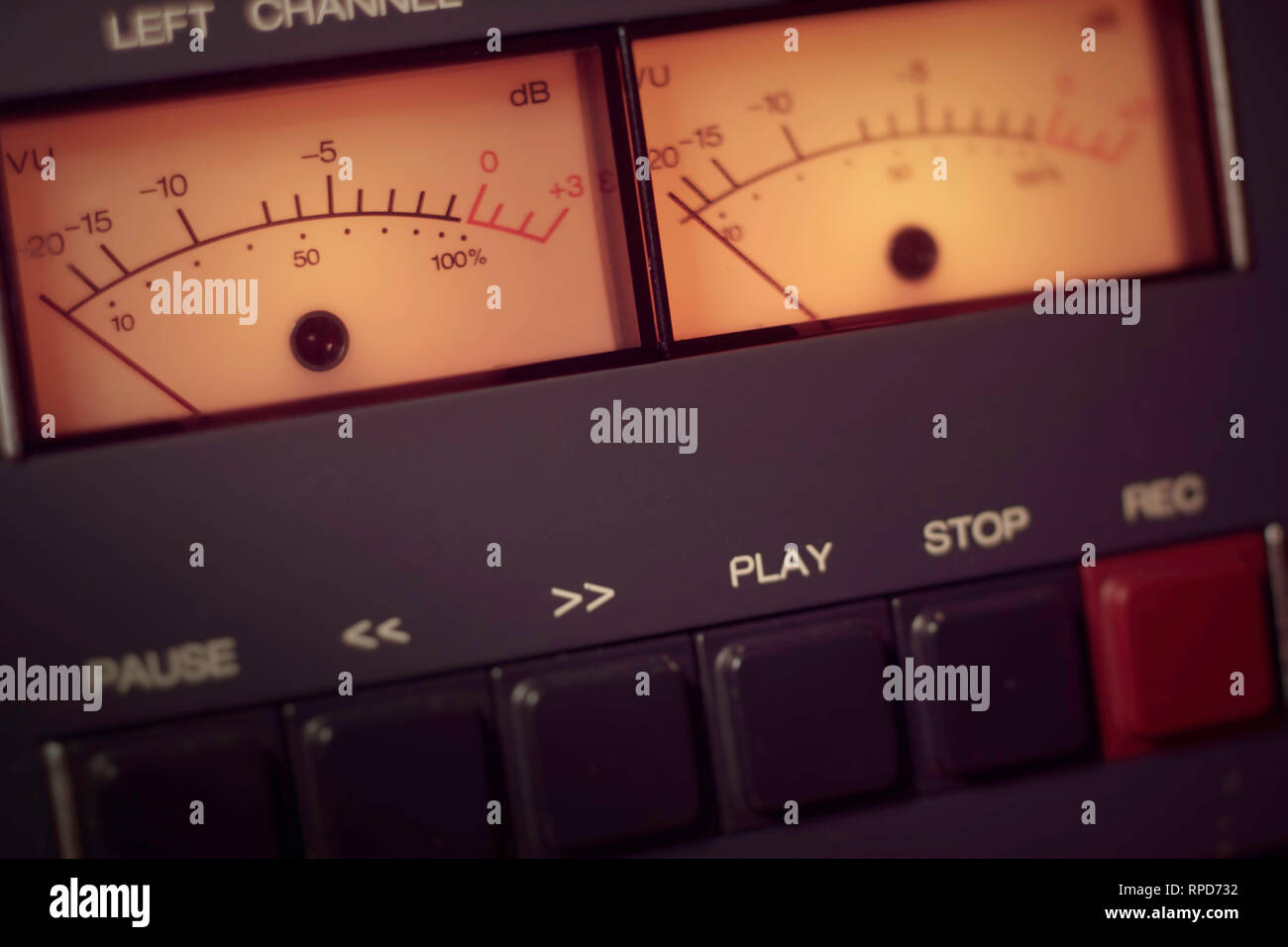 VU meters at 0db Stock Photo Alamy