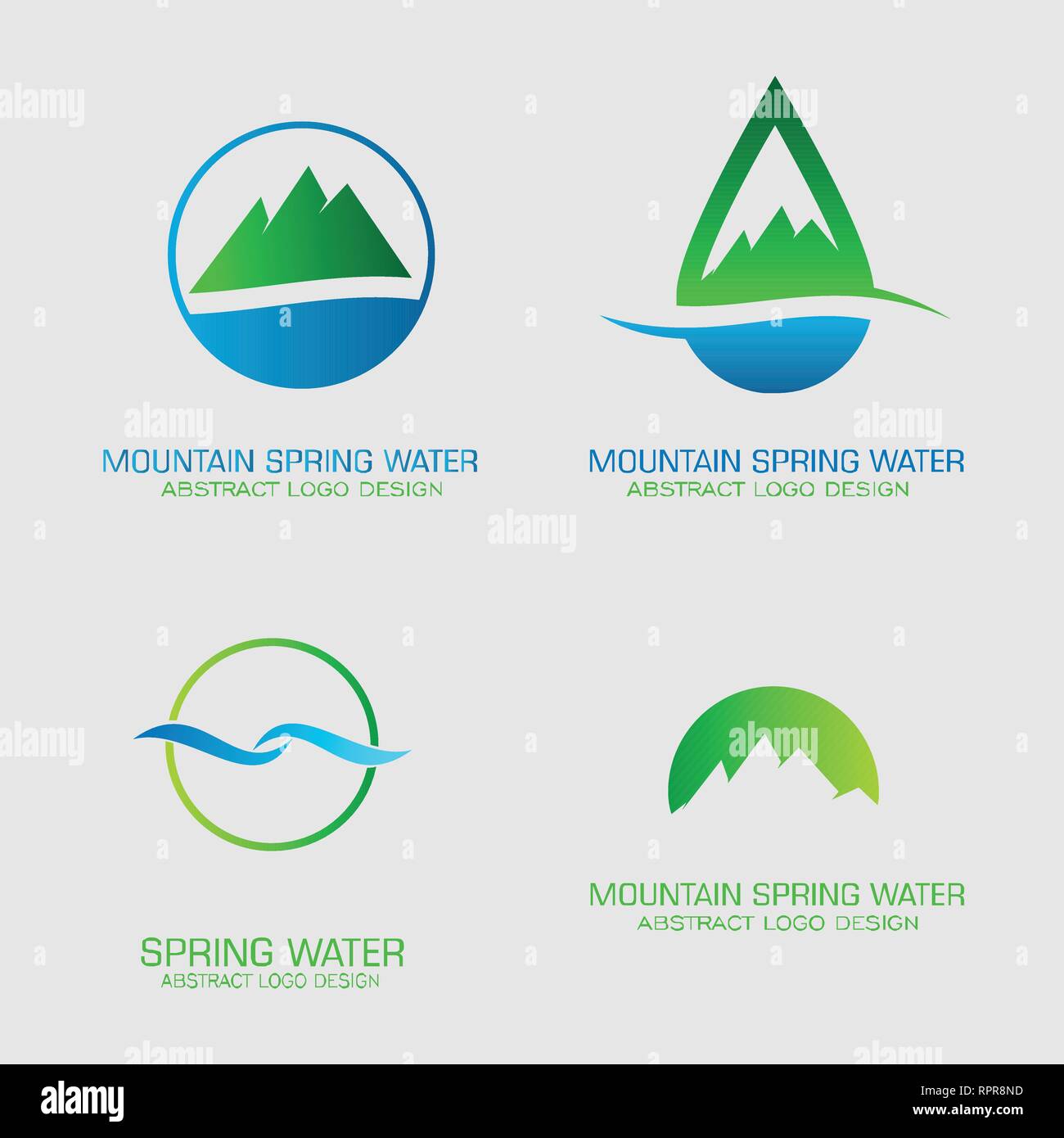 Mountain spring water logos set Stock Vector Image & Art Alamy