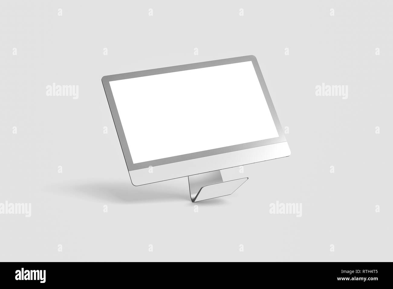 Modern flat screen Computer Monitor. Computer display isolated on soft
