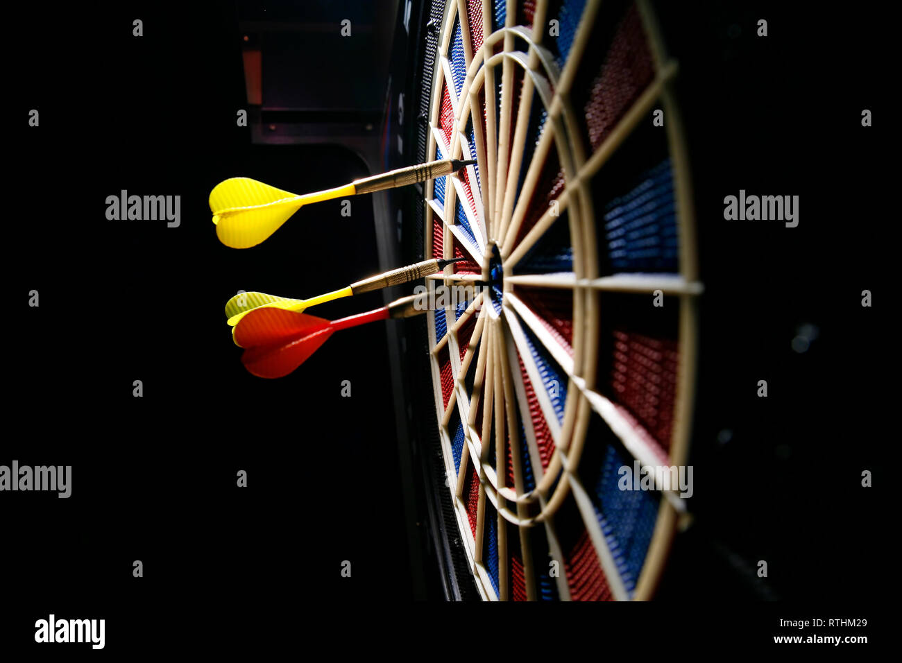 dart board in the bar Stock Photo Alamy