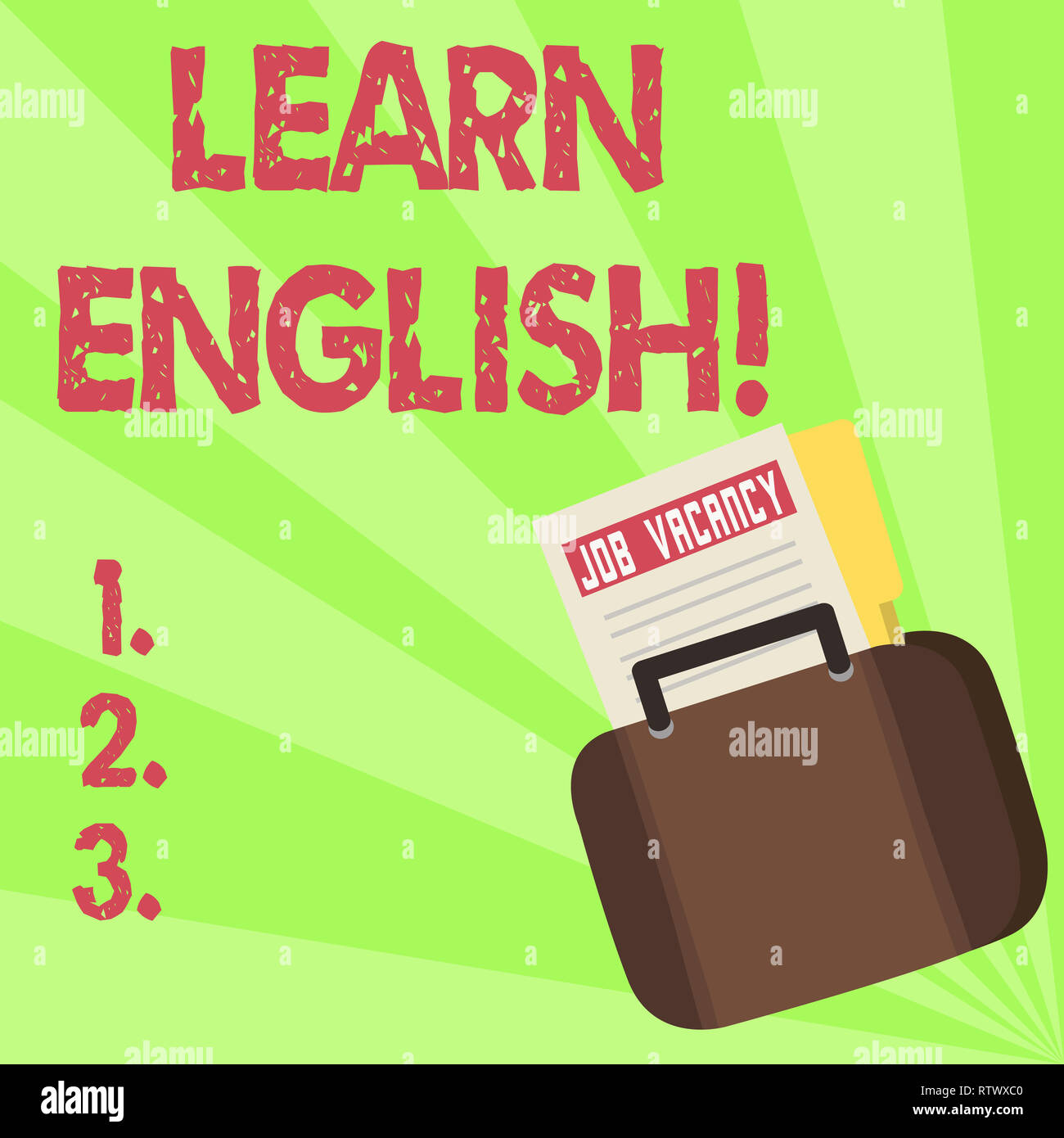 Handwriting text Learn English. Concept meaning Study another Language