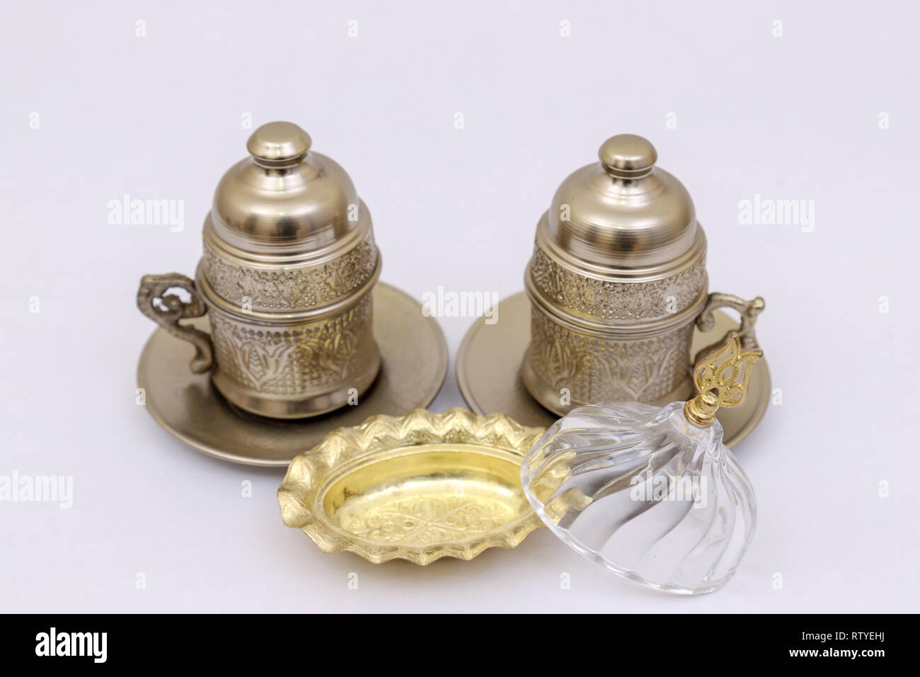 Traditional Turkish coffee set Stock Photo Alamy
