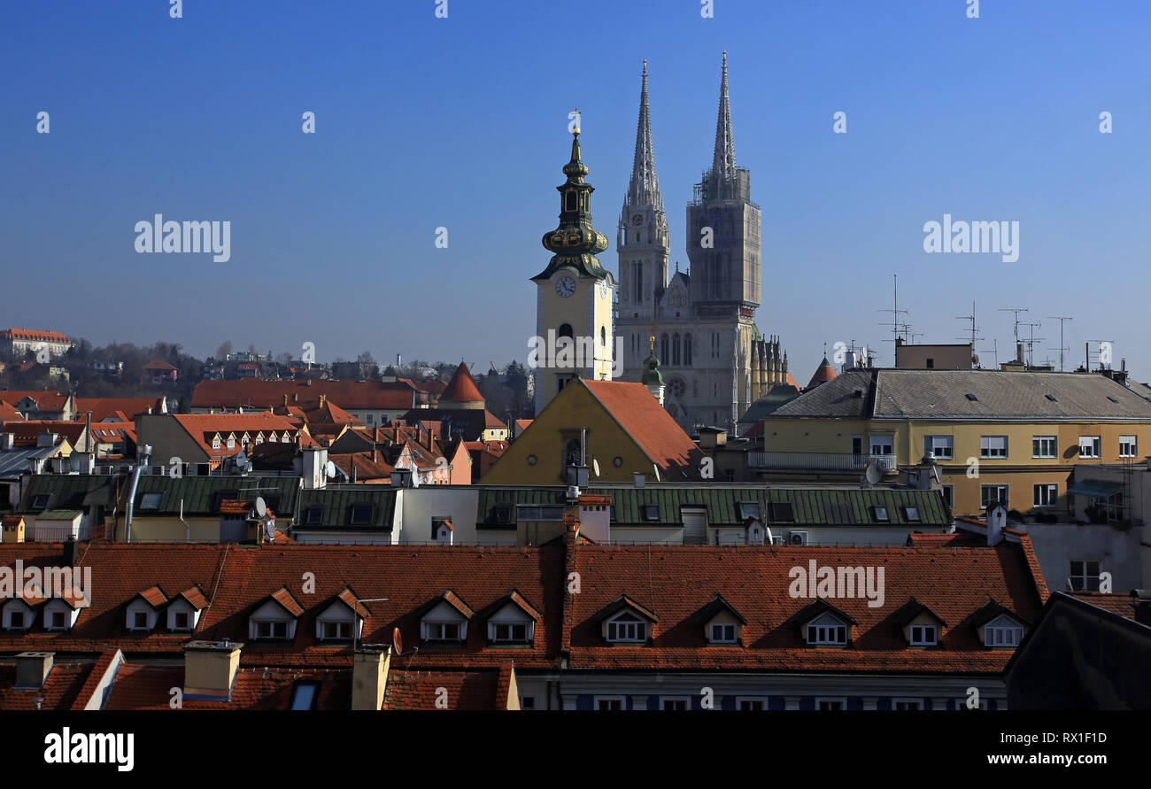 zagreb rooftop skyline Stock Photo Alamy